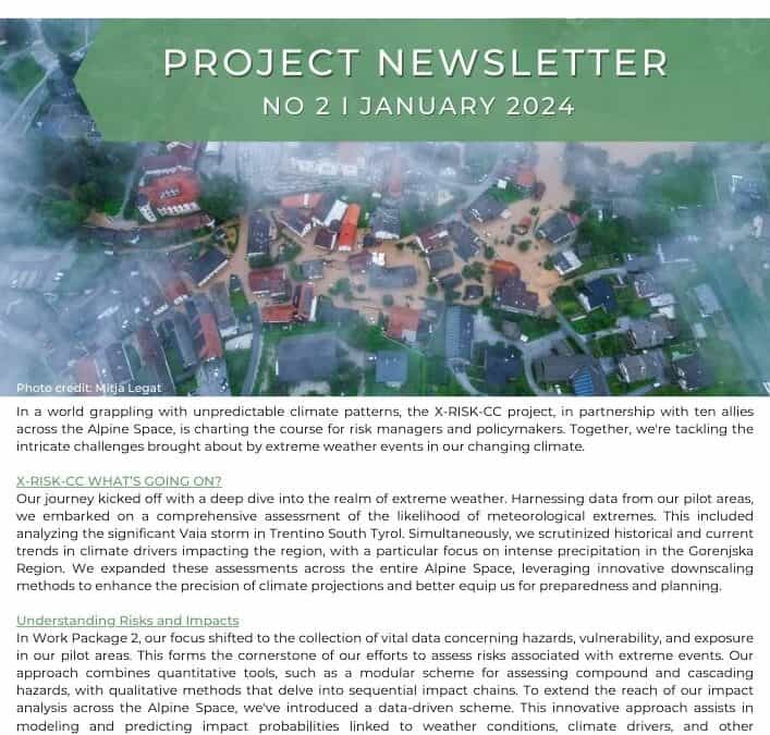 Release of Second Project Newsletter: Updates from X-RISK-CC Pilot Areas