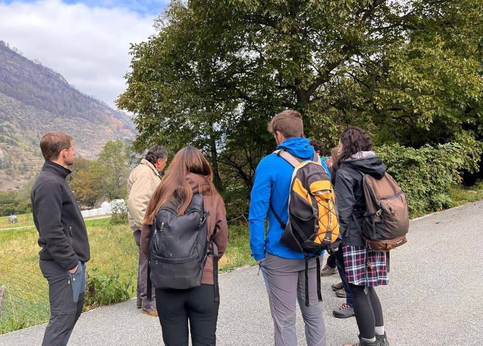 25th October 2023, Mompantero pilot site (Italy): Visit to his pilot site with seven students of the “Landscape Ecology and Natural Disturbances” class held by Matteo Garbarino and Raffaella Marzano (UniTO)
