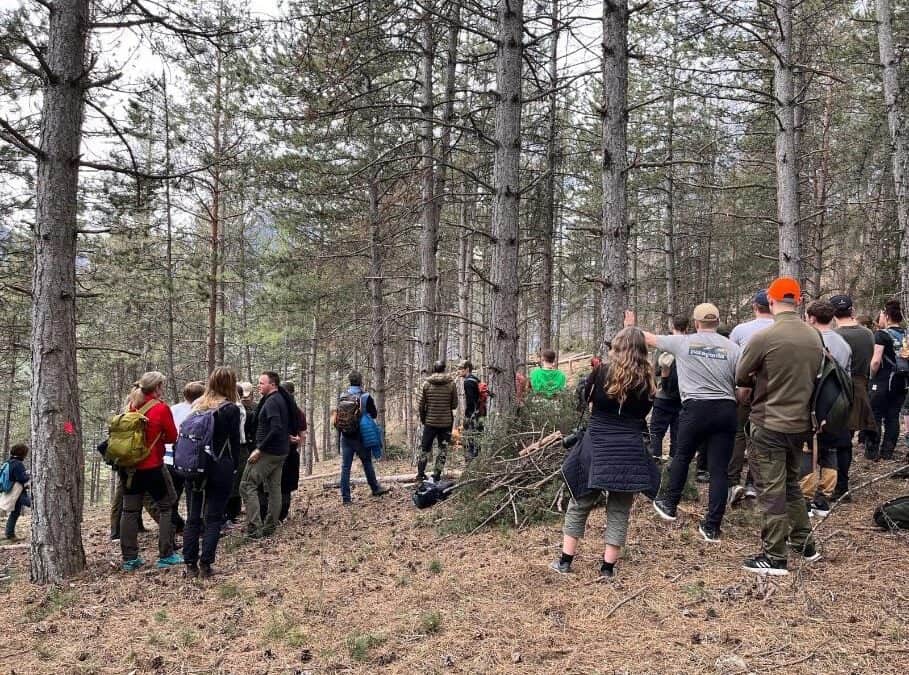 22nd march 2024, Morgex (Italy): MOSAIC welcome Swedish students. Visit of the protective forests around Morgex and description of the MOSAIC project activities with Raffaella Marzano and 37 students of the Swedish University of Agricultural Sciences