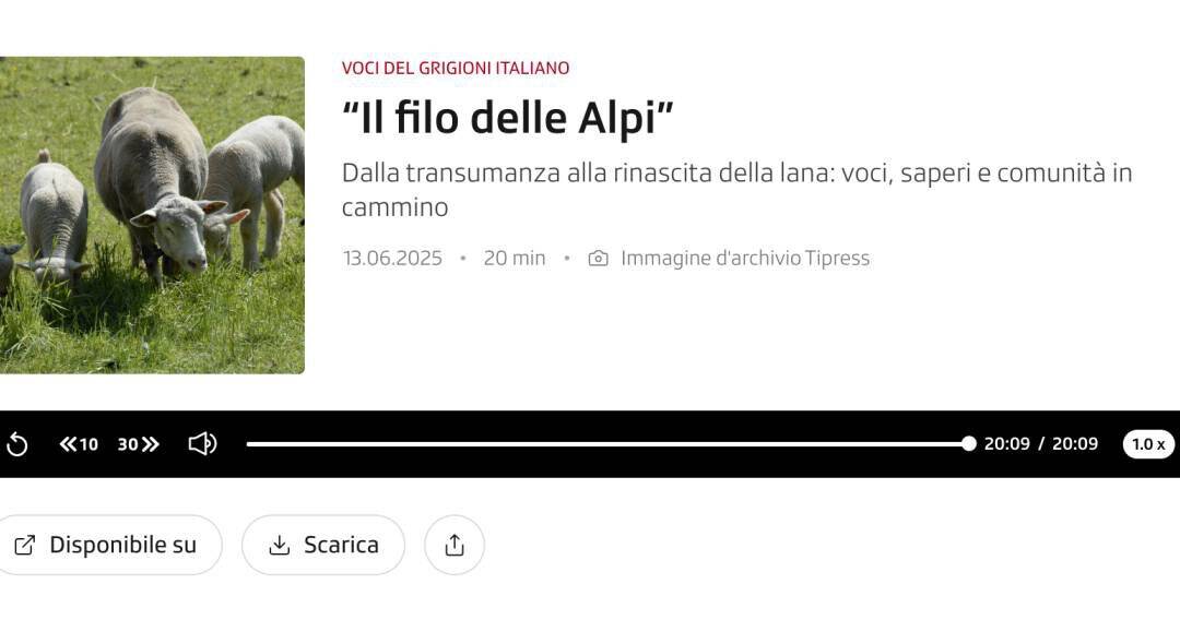 “Il filo delle Alpi” podcast on RSI
