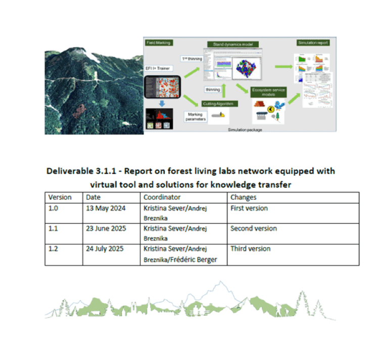 25th July 2025: the preliminary version of Deliverable 3.1.1 – the report on the Forest Living Labs network equipped with virtual tools and knowledge transfer solutions – is now available in the RESOURCES folder.